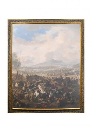 Framed Cleared Chaotic Battle Scene Painting