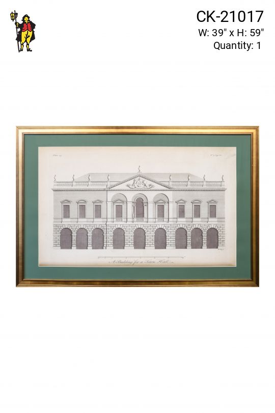 Framed Cleared Late 18th Century Architectural Engraving - 2
