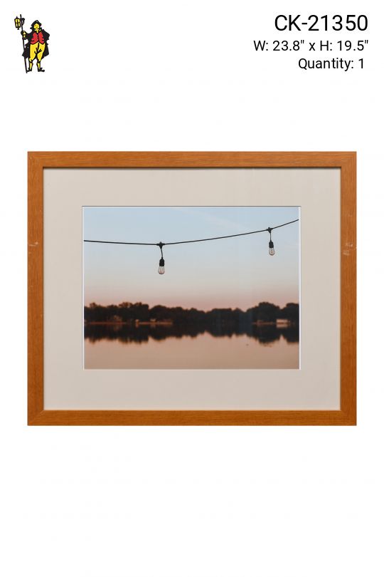 Framed Cleared "String Lights On The Lake" Photograph