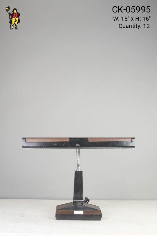 Black w/Wooden Grain Fluorecent Adjustable Desk Lamp