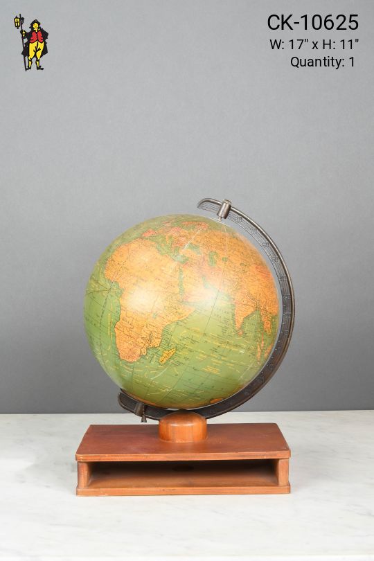Wooden Base Atlas Globe Table Lamp