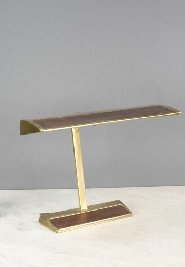 Brass & Wooden Fluorescent Desk Lamp