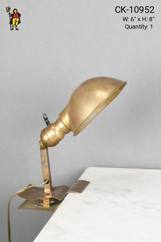 Distressed Brass Industrial Clamp Desk Lamp