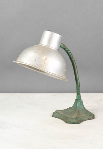 Distresssed Gooseneck Desk Lamp w/Metal Shade