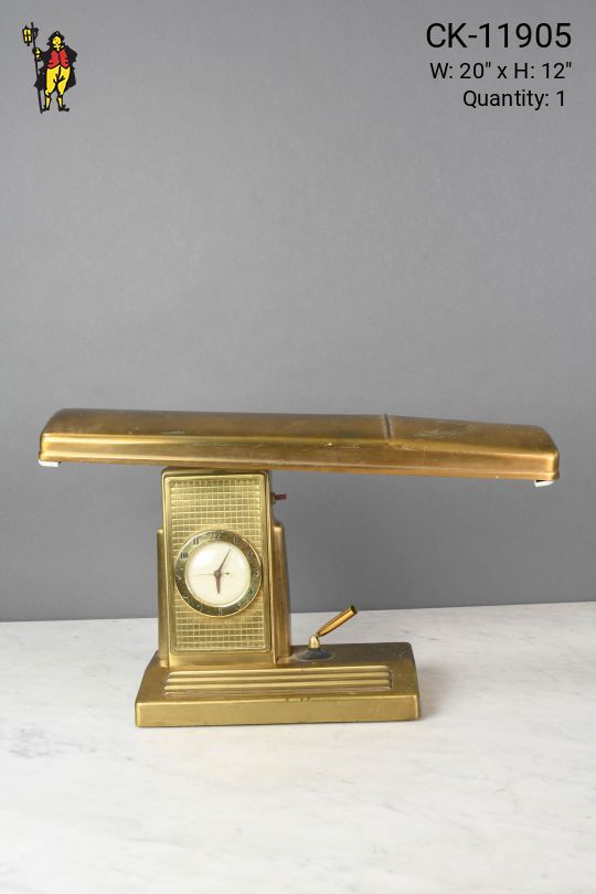 Brass Clock Desk Lamp
