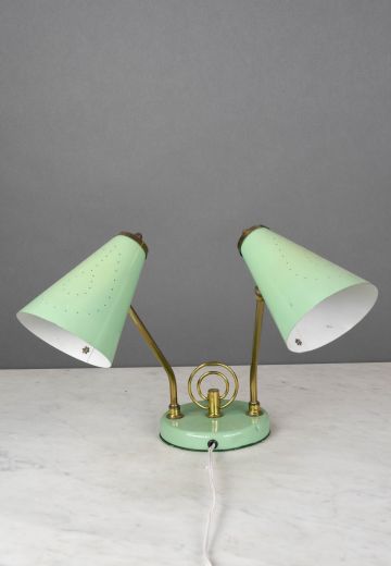 Light Green Mid Century Desk Lamp