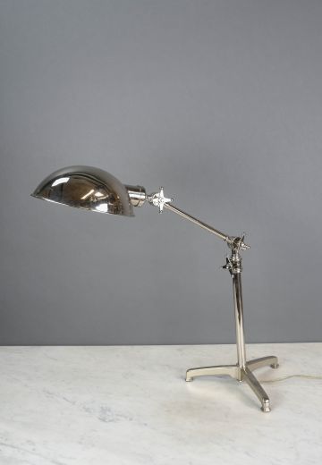 Mid Century Polished Nickel Desk Lamp