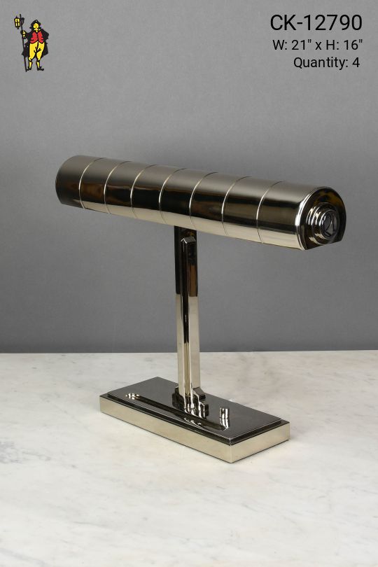 Modern Art Deco Style Polished Nickel Desk Lamp