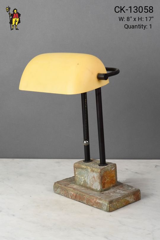 Marble Based Bankers Lamp