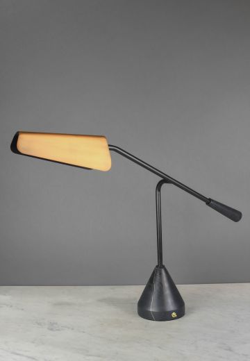 Metal Shaded Marble Base Desk Lamp