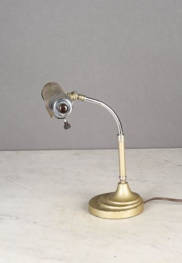 Distressed Nickel Mid Century Task Lamp