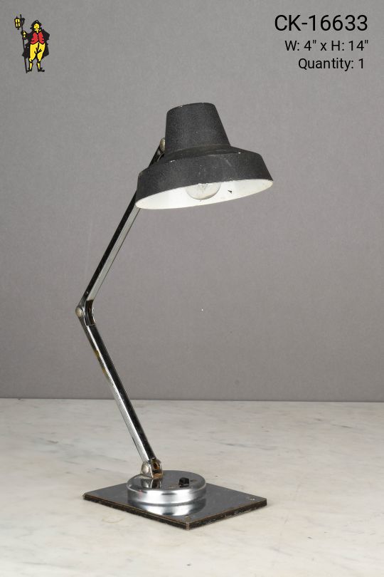 Black & Nickel Mid Century Desk Lamp
