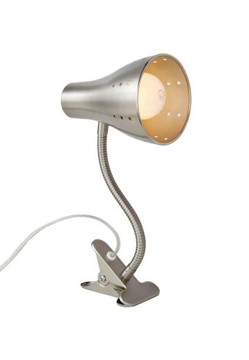 14" Chrome Clamp Mid Century Lamp