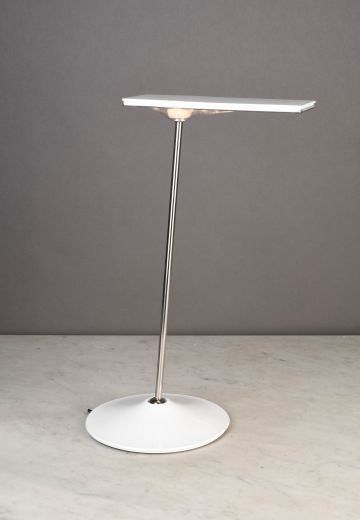 White Contemporary Adjustable Desk Lamp (Single LED Strip Ready for Camera)