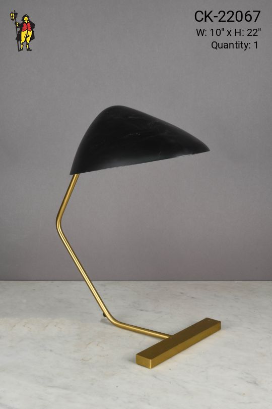 Brass & Black Metal Shaded Desk Lamp