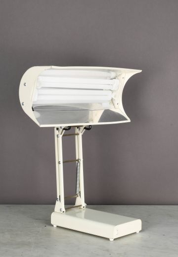 Off White Oversize Industrial Desk Lamp