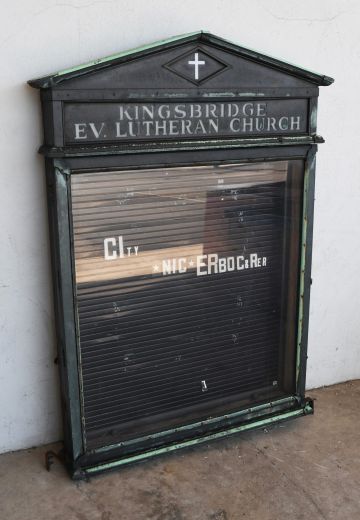 Bronze Electrified Gothic Church Sign