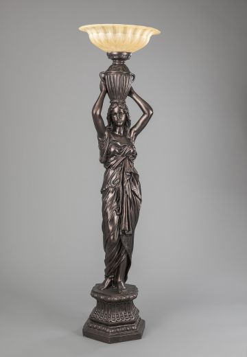 Art Nouveau Bronze Statue Torchère