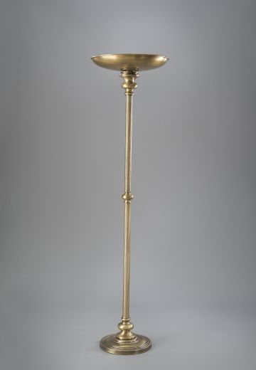 Metal Shaded Brass Torchiere