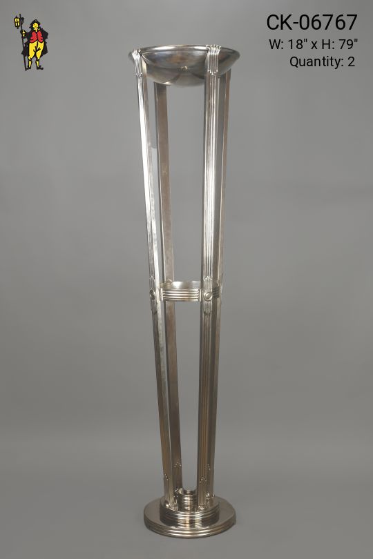 Chrome Art Deco Oversize Floor Lamps