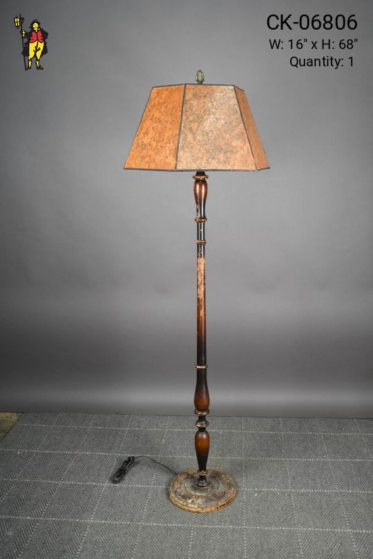 Wooden Pole Floor Lamp