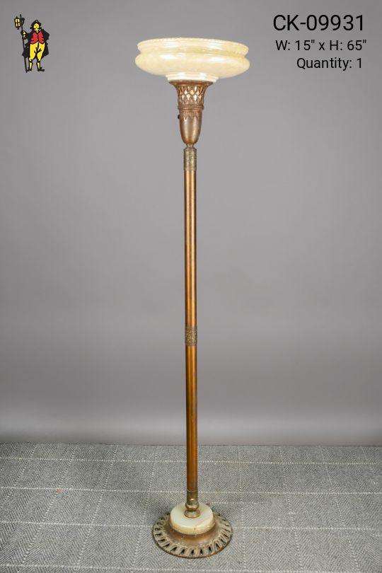 Brass Torchiere w/Marble Base