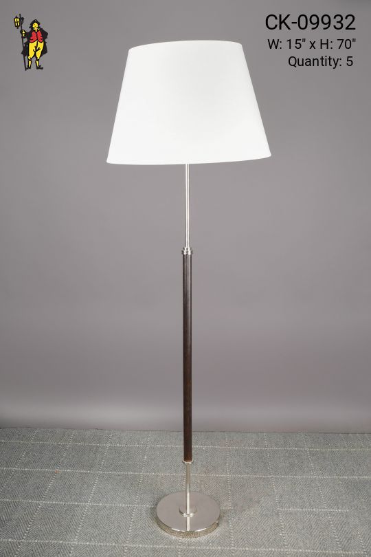 Wooden & Nickel Floor Lamp