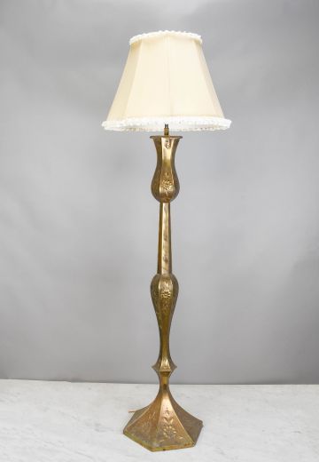 Floral Brass Floor Lamp