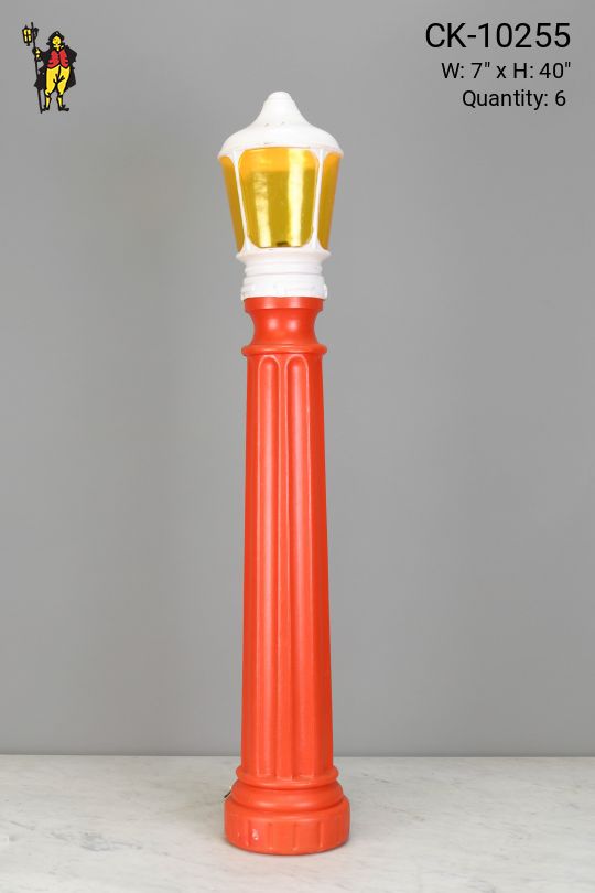 Plastic Red Christmas Lamp Post