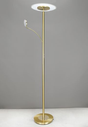 Modern Brass Two Light Floor Lamp