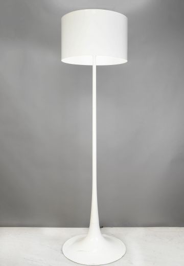 White Metal Pole Floor Lamp