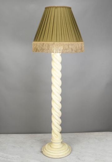 White Wooden Floor Lamp