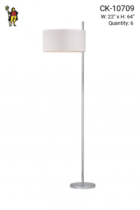 Modern Polished Nickel Floor Lamp