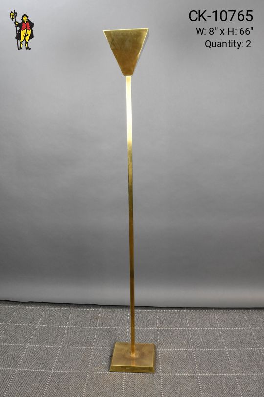 Simple Metal Shaded Modern Brass Torchiere