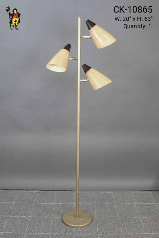 Three Light Parchment Style Shaded Floor Lamp