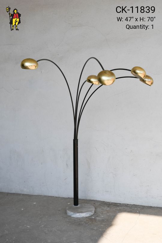 Five Light Mid Century Modern Arch Floor Lamp