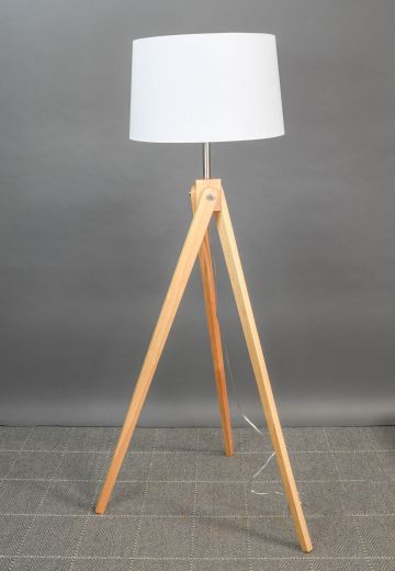 Wooden Tripod Floor Lamp