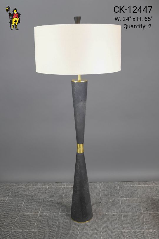 Black & Brass Mid Century Floor Lamp