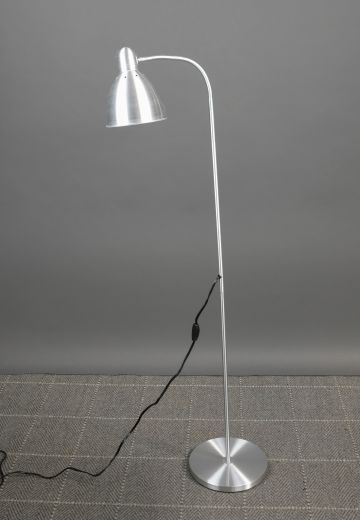 Nickel Gooseneck Reading Floor Lamp