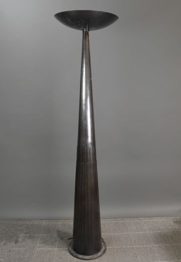 Oversize Black Metal Torchiere