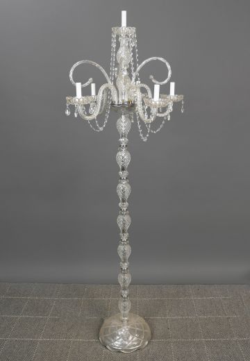 Six Light Crystal Candelabra