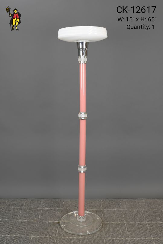 Pink & Lucite Torchiere