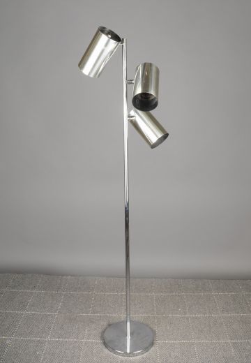 Polished Chrome Three Light Directional Floor Lamp