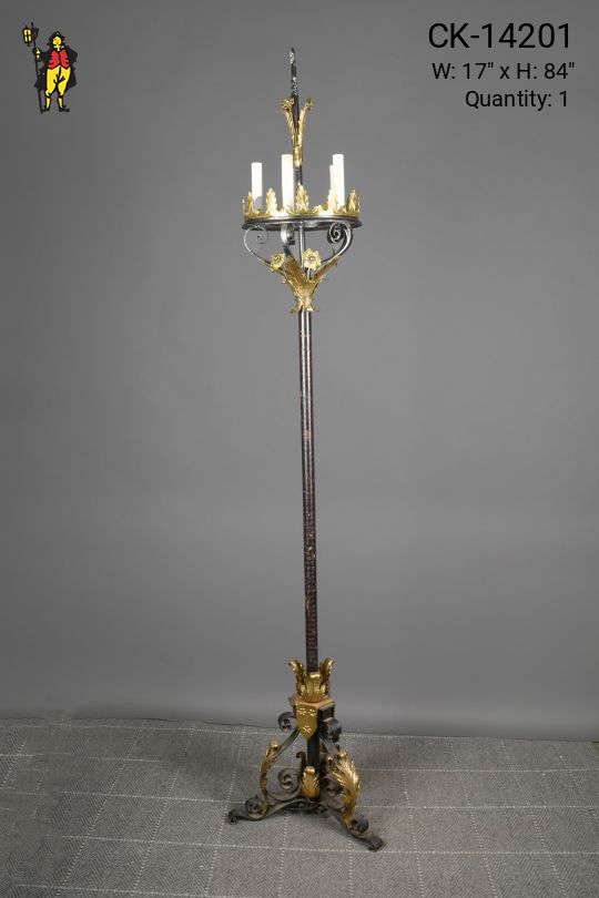 Five Light Iron Standing Candelabra