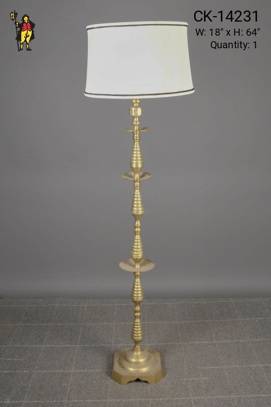 Footed Brass Floor Lamp