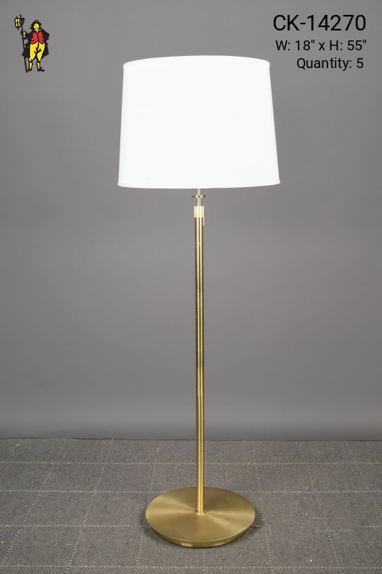 Polished Brass Pole Floor Lamp