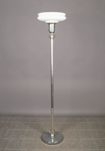 Nickel Torchiere w/Crystal Accents
