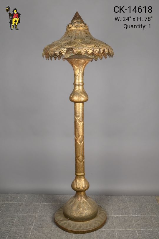 Pierced Brass Oversized Floor Lamp