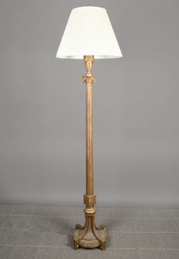 Wooden Footed Floor Lamp (Missing Piece of Base)