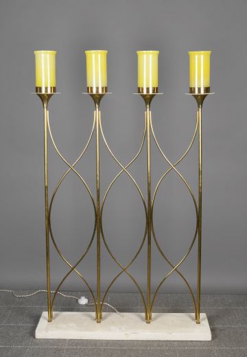 Brass Four Light 36" Wide Floor Lamp